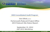 DOE Consolidated Audit Program Don Dihel, CHMM Portsmouth/Paducah Project Office 2015 Paducah Site Status Report September 15, 2014 ASP 2015 Workshop.