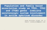 Population and family based association study on TPH1, TPH2 and ITGB3 genes indicate serotonergic system involvement in autism spectrum disorder Asem Surindro.