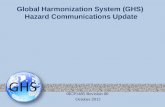 Global Harmonization System (GHS) Hazard Communications Update 0ICP1485 Revision 00 October 2012.
