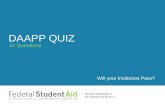 10 Questions DAAPP QUIZ Will your Institution Pass?