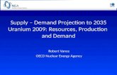 1 Supply – Demand Projection to 2035 Uranium 2009: Resources, Production and Demand Robert Vance OECD Nuclear Energy Agency.