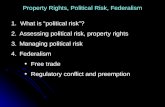 Property Rights, Political Risk, Federalism 1. What is “political risk”? 2.Assessing political risk, property rights 3.Managing political risk 4.Federalism.