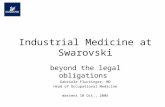 Industrial Medicine at Swarovski beyond the legal obligations Gabriele Fluckinger, MD Head of Occupational Medicine Wattens 10 Oct., 2005.