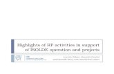 Highlights of RP activities in support of ISOLDE operation and projects Joachim Vollaire, Alexandre Dorsival and Christelle Saury with material from others.