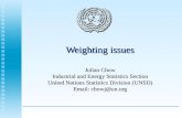 Weighting issues Julian Chow Industrial and Energy Statistics Section United Nations Statistics Division (UNSD) Email: chowj@un.org.
