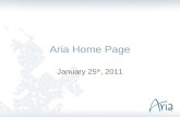 Aria Home Page January 25 th, 2011. Aria Home Page.