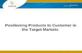 Positioning Products to Customer in the Target Markets.