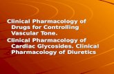 Clinical Pharmacology of Drugs for Controlling Vascular Tone. Clinical Pharmacology of Cardiac Glycosides. Clinical Pharmacology of Diuretics.