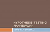 HYPOTHESIS TESTING FRAMEWORK Farrokh Alemi Ph.D..