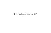 Introduction to C#. Object Oriented Programming C# is an object oriented programming language In the OOP model, programs are no longer procedural. They.