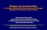 Shape Up Somerville Shape Up Somerville: A Community-Based Environmental Change Obesity Prevention Intervention Christina Economos, Ph.D. New Balance Chair.
