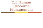 2.1 Human Resource Management. Human Resource Management  The strategic approach to the effective management of an organization’s workers so that they.