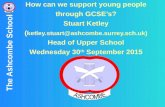 The Ashcombe School How can we support young people through GCSE’s? Stuart Ketley ( ketley.stuart@ashcombe.surrey.sch.uk) Head of Upper School Wednesday.
