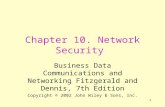 1 Chapter 10. Network Security Business Data Communications and Networking Fitzgerald and Dennis, 7th Edition Copyright © 2002 John Wiley & Sons, Inc.