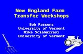New England Farm Transfer Workshops Bob Parsons University of Vermont Mike Sciabarrasi University of Vermont.
