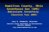 Hamilton County, Ohio Greenhouse Gas (GHG) Emissions Inventory ( Baseline Year 2006) Cory R. Chadwick, Director Hamilton County Department of Environmental.