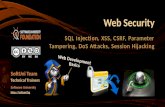 Web Security SQL Injection, XSS, CSRF, Parameter Tampering, DoS Attacks, Session Hijacking SoftUni Team Technical Trainers Software University .