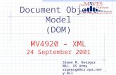 1 Document Object Model (DOM) MV4920 – XML 24 September 2001 Simon R. Goerger MAJ, US Army srgoerge@cs.nps.navy.mil.
