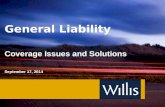 General Liability Coverage Issues and Solutions September 17, 2014.