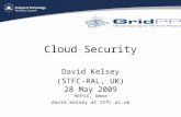 Cloud Security David Kelsey (STFC-RAL, UK) 28 May 2009 HEPiX, Umea david.kelsey at stfc.ac.uk.