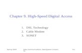Spring 2005Data Communications, Kwangwoon University9-1 Chapter 9. High-Speed Digital Access 1.DSL Technology 2.Cable Modem 3.SONET.