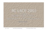 RC LACE 25th EWGLAM Meeting 6-9 October 2003, Lisbon1.