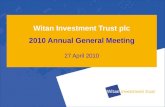 Witan Investment Trust plc 2010 Annual General Meeting 27 April 2010.