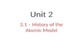 Unit 2 2.1 – History of the Atomic Model. Atomic Structure .