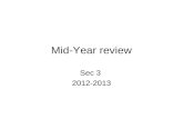 Mid-Year review Sec 3 2012-2013. Science Review: Part 1 The Living World.