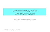 Commissioning Studies Top Physics Group M. Cobal – University of Udine ATLAS Week, Prague, Sep 2003.