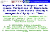 Magnetic Flux Transport and Pressure Variations at Magnetotail Plasma Flow Bursts during Geomagnetically Quiet Times Motoharu Nowada ( 野和田 基晴 : nowada@pku.edu.cn)