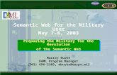 Semantic Web for the Military User May 7-8, 2003 Preparing the Military for the Revolution of the Semantic Web Preparing the Military for the Revolution.