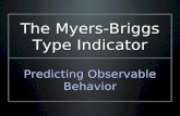 The Myers-Briggs Type Indicator Predicting Observable Behavior.