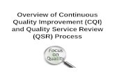 Overview of Continuous Quality Improvement (CQI) and Quality Service Review (QSR) Process.