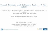 Visual Methods and Software Tools : A Mis-match? Session 25 : Methodological and technical innovations in CAQDAS : integrating data and analyses NCRM Research.