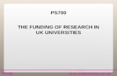 PS700 m.d.smith@kent.ac.uk PS700 THE FUNDING OF RESEARCH IN UK UNIVERSITIES.