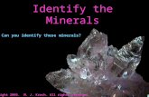 Identify the Minerals © Copyright 2005. M. J. Krech. All rights reserved. Can you identify these minerals?