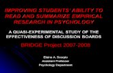 BRIDGE Project 2007-2008 Elaine A. Scorpio Assistant Professor Psychology Department.