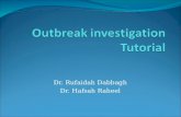 Dr. Rufaidah Dabbagh Dr. Hafsah Raheel. Objectives Understanding the steps to outbreak investigation Discussing new terminology Interpretation of epidemic