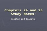 Chapters 24 and 25 Study Notes: Weather and Climate.