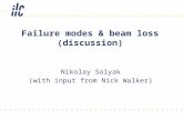 Failure modes & beam loss (discussion) Nikolay Solyak (with input from Nick Walker)