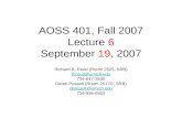 AOSS 401, Fall 2007 Lecture 6 September 19, 2007 Richard B. Rood (Room 2525, SRB) rbrood@umich.edu 734-647-3530 Derek Posselt (Room 2517D, SRB) dposselt@umich.edu.