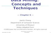 November 15, 2015Data Mining: Concepts and Techniques1 Data Mining: Concepts and Techniques — Chapter 6 — Jianlin Cheng Department of Computer Science.
