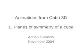 Animations from Cabri 3D 1. Planes of symmetry of a cube Adrian Oldknow November 2004.