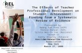 November 15, 20151 Regional Educational Laboratory - Southwest The Effects of Teacher Professional Development on Student Achievement: Finding from a Systematic.
