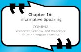 Chapter 16: Informative Speaking COMM3 Verderber, Sellnow, and Verderber © 2014 Cengage Learning.