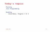 CompSci 001 5.1 Today’s topics Parsing Java Programming Reading Great Ideas, Chapter 3 & 4.