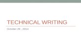 TECHNICAL WRITING October 29, 2014. Today Procedures for policies Improving writing: Noun-verb agreement errors.