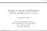 XX OCT 2011 Japan Automobile Research Institute 1 Study on cycle modification ~ Reflect validation test 1 result ~ 10 th DHC sub-group meeting under GRPE/WLTP.