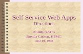 Self Service Web Apps Directions Atlanta OAUG Brenda Carlton, KPMG June 19, 1998.